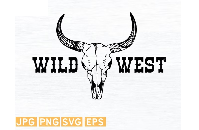 Wild West svg, Cow Skull svg#5