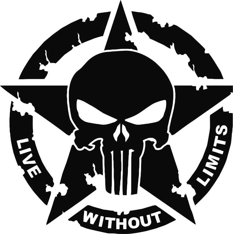 Punisher Skull Live Without Limits Svg#1