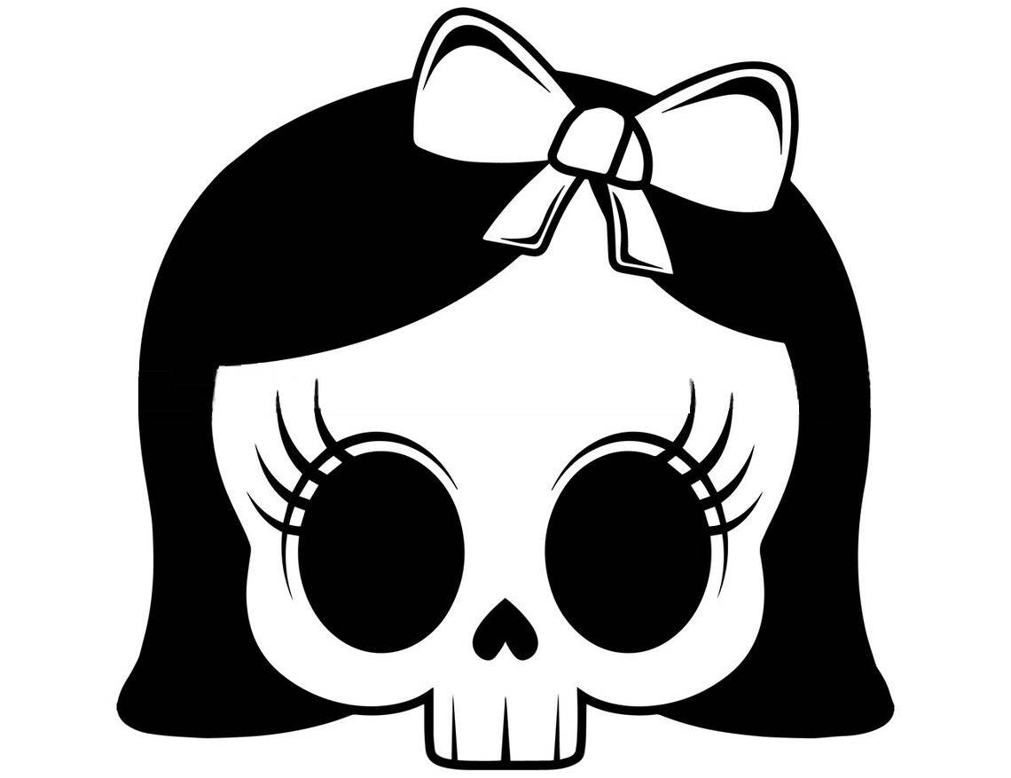Girl Eye Lashe Skull Svg#1