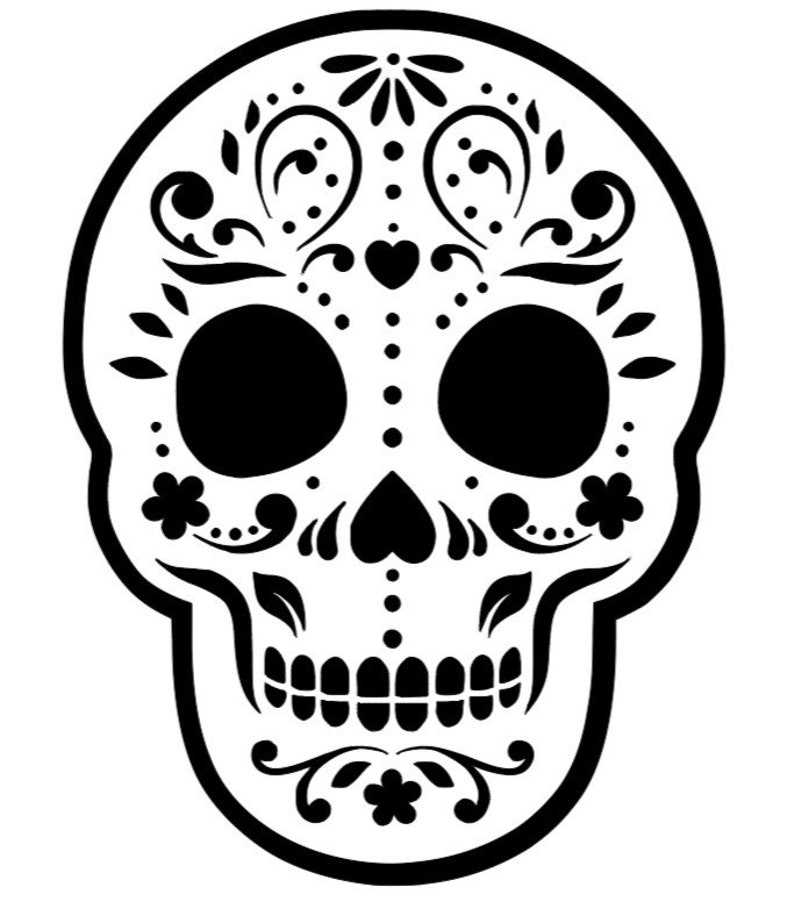 easy sugar skull pumpkin stencils