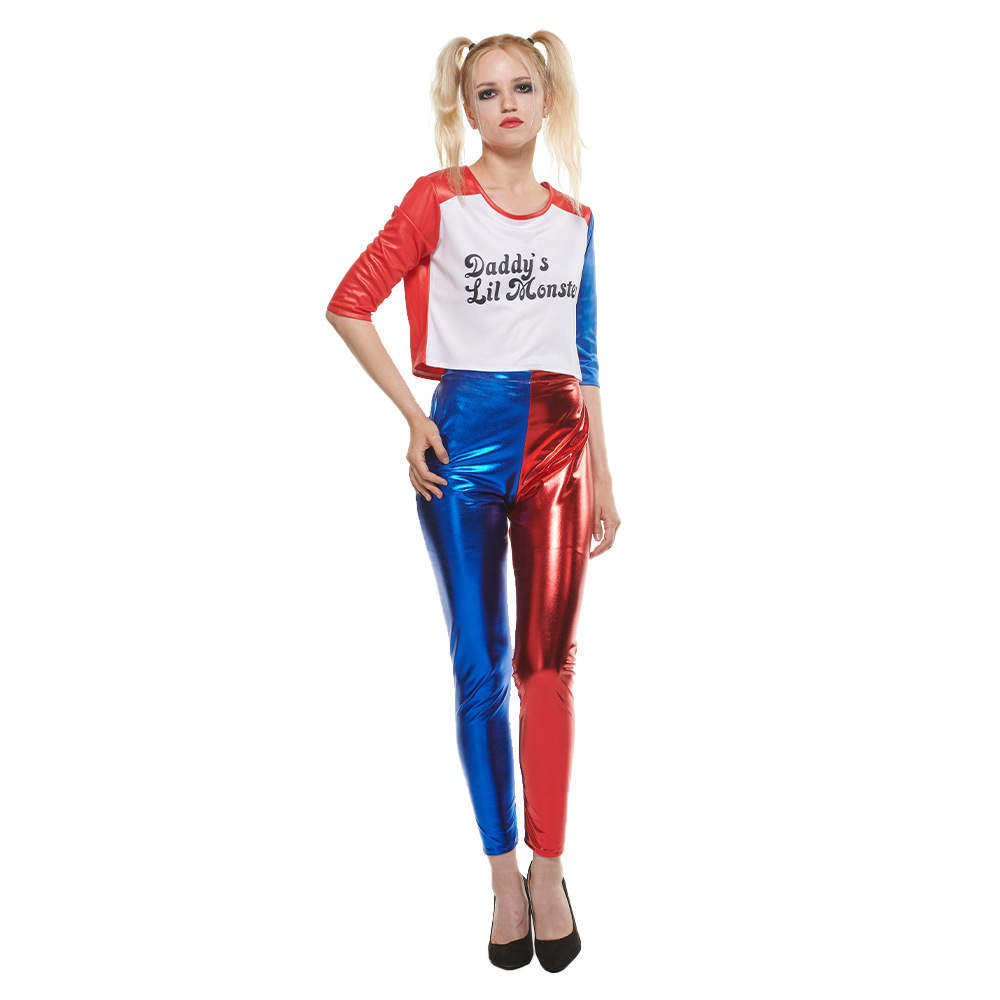 Clown Costume, Suicide Squad Harley Quinn Role Play Costume Clown Girl  Halloween