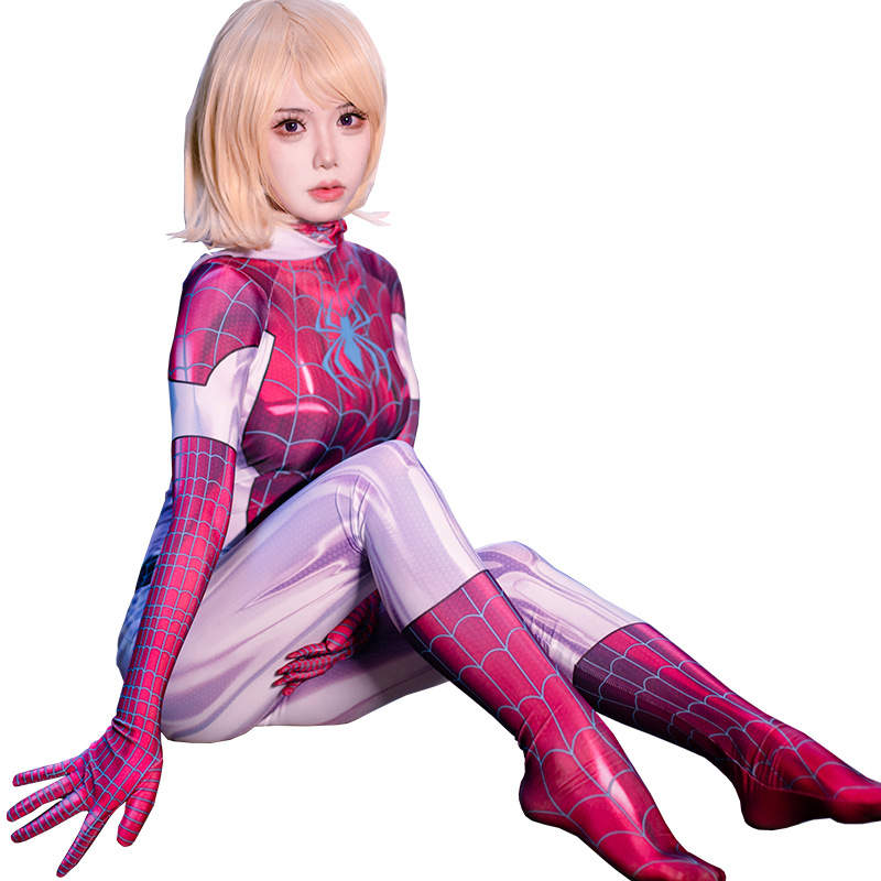 Women Spider Gwen Stacy Costume Spider-Gwen Cosplay Jumpsuit