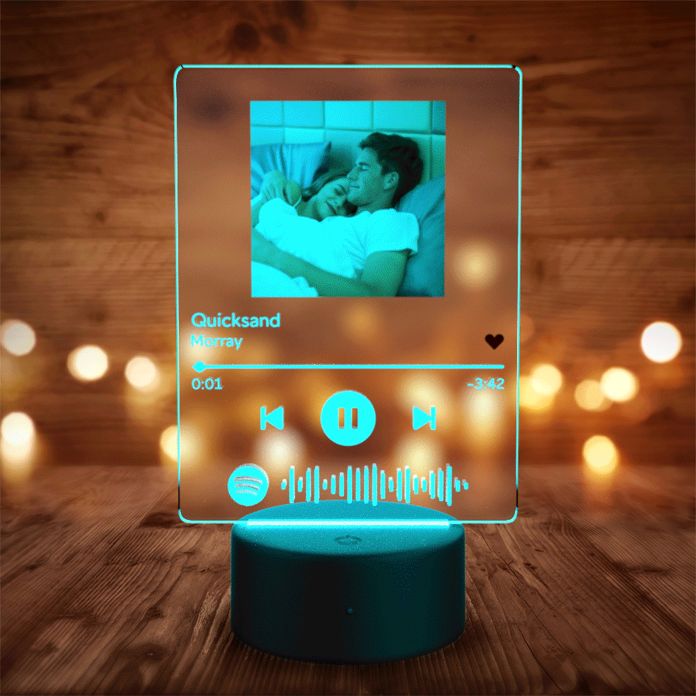 Custom Spotify Night Light with 7 Colors Spotify Acrylic LED Lamp Couple  GIfts