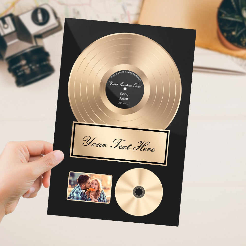 Personalized Vinyl Record Song With Lyrics on Acrylic With 