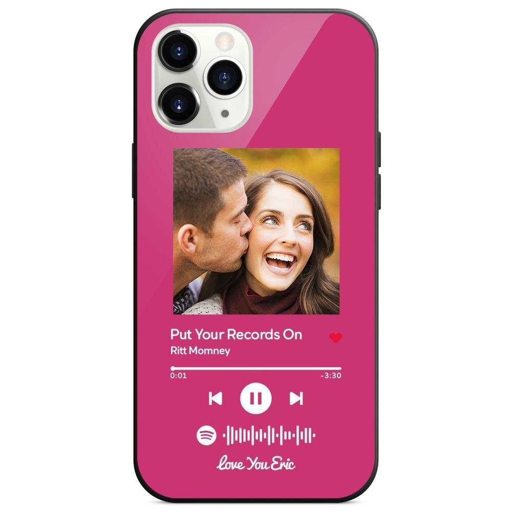 Custom Spotify Code Music iphone Case With Text-White