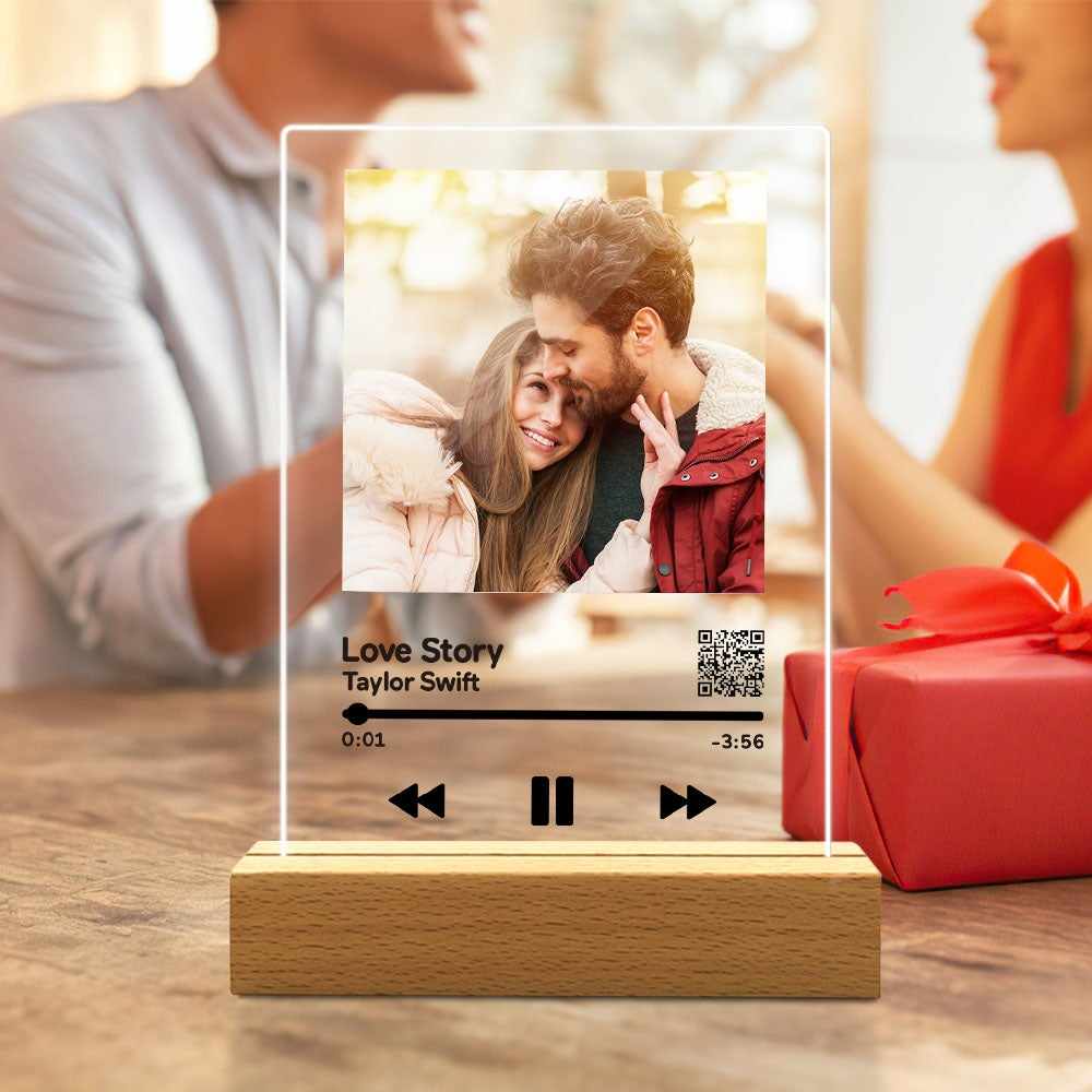 Custom Music Plaque, Personalised Spotify Song Plaque With Your Photo,  Romantic Gift for Couple, Anniversary, Wedding, Friend, Keepsake 