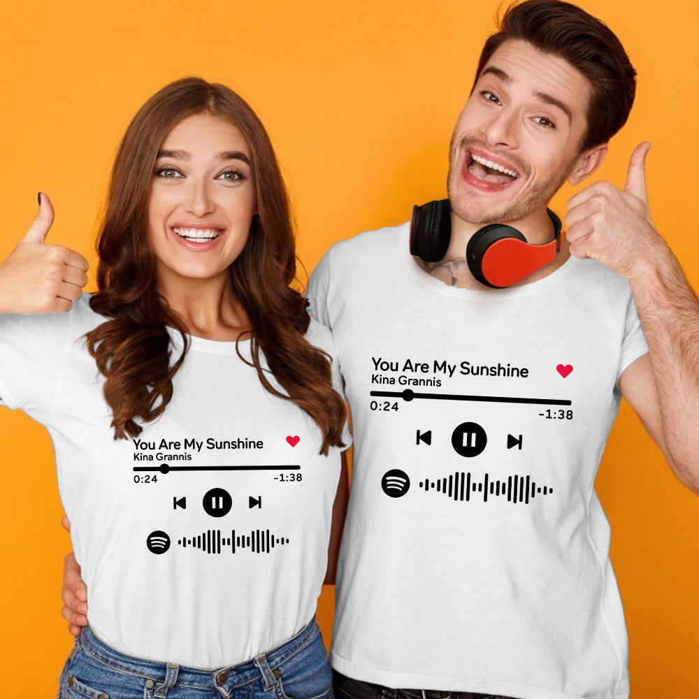 Couple fashion with lyrics, Custom Music Apparel, Artistic Song T-Shirt