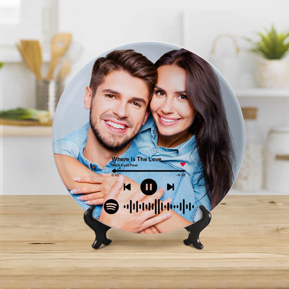 Personalised Spotify Code Ceramic Plate Gifts for Couples