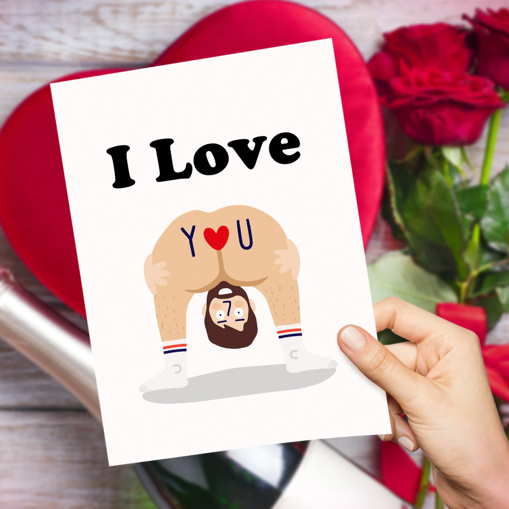 Funny Valentine S Day Greeting Card I Love You Naked Man Card Myspotifygiftsus