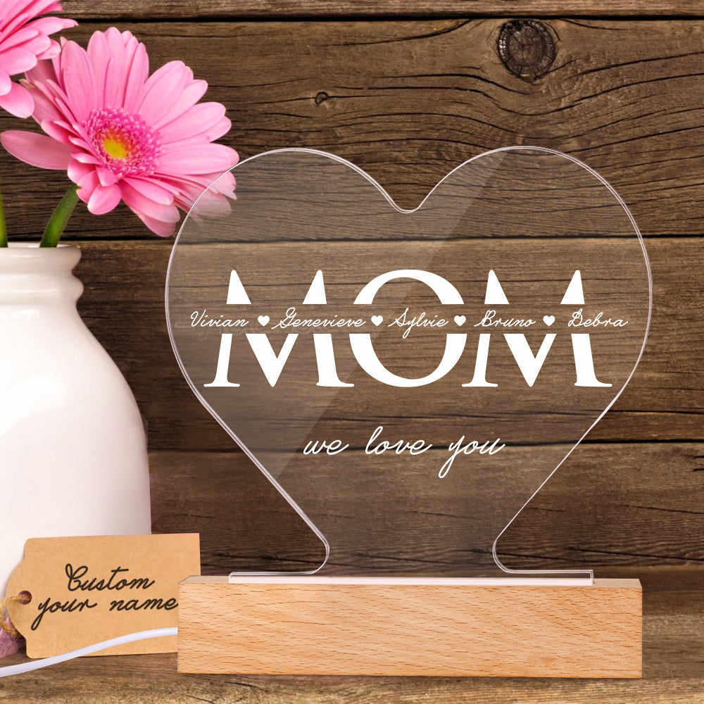 Afterprints Gifts for Mom - Engraved Night Light, Mom Birthday