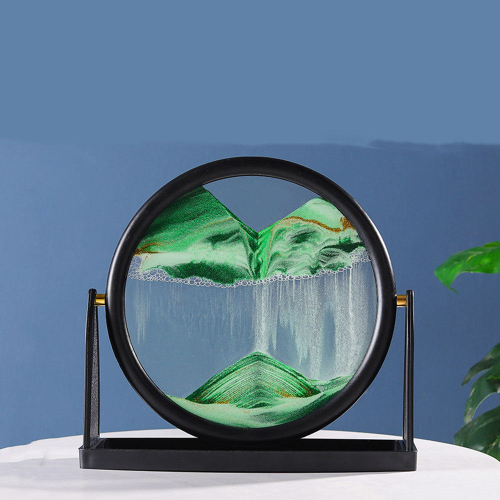 360 Degree Rotatable Deep Sea Moving Sand Art Green Moving Sand Art