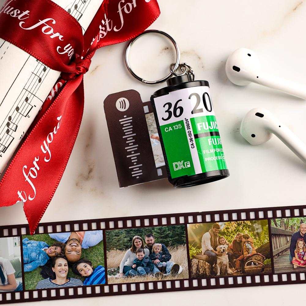 Custom Photo Film Roll Keychain Father's Day Gift Engravable Shell