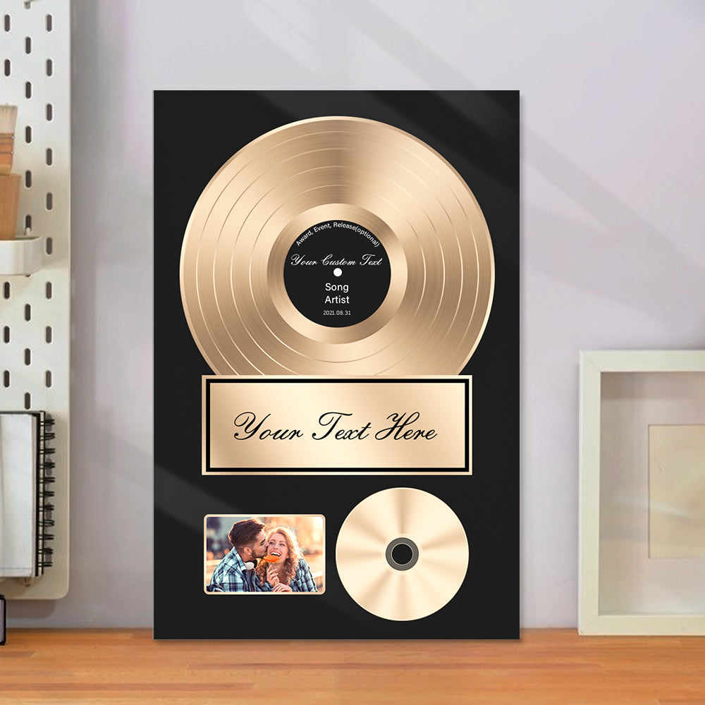 Personalized Vinyl Record Song With Lyrics on Acrylic With 