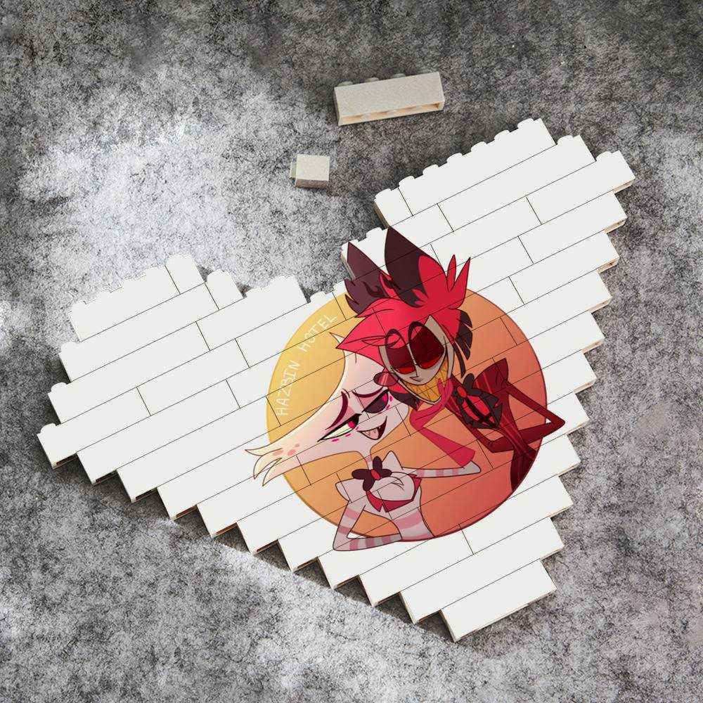 Hazbin Hotel Heart Shape Building Blocks Alastor and Angel Dust Building  Blocks | hazbinhotelmerch.store