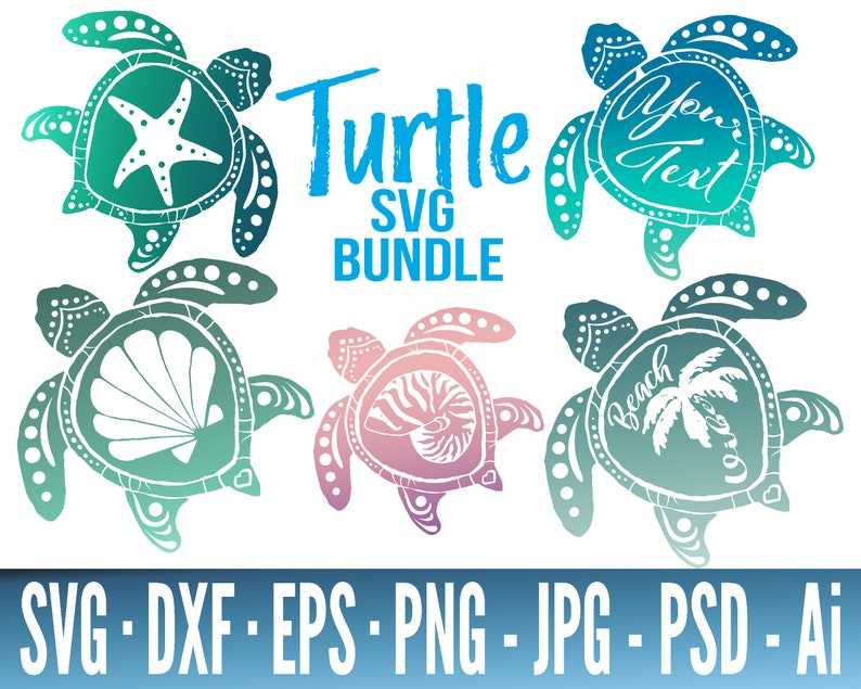 Big Sea Turtle SVG Bundle Turtle SVG Files For Cricut Sea Turtle SVG#2