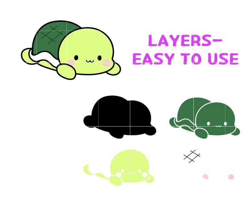 Cute Sea Turtle SVG Layered Turtle Cut File#8