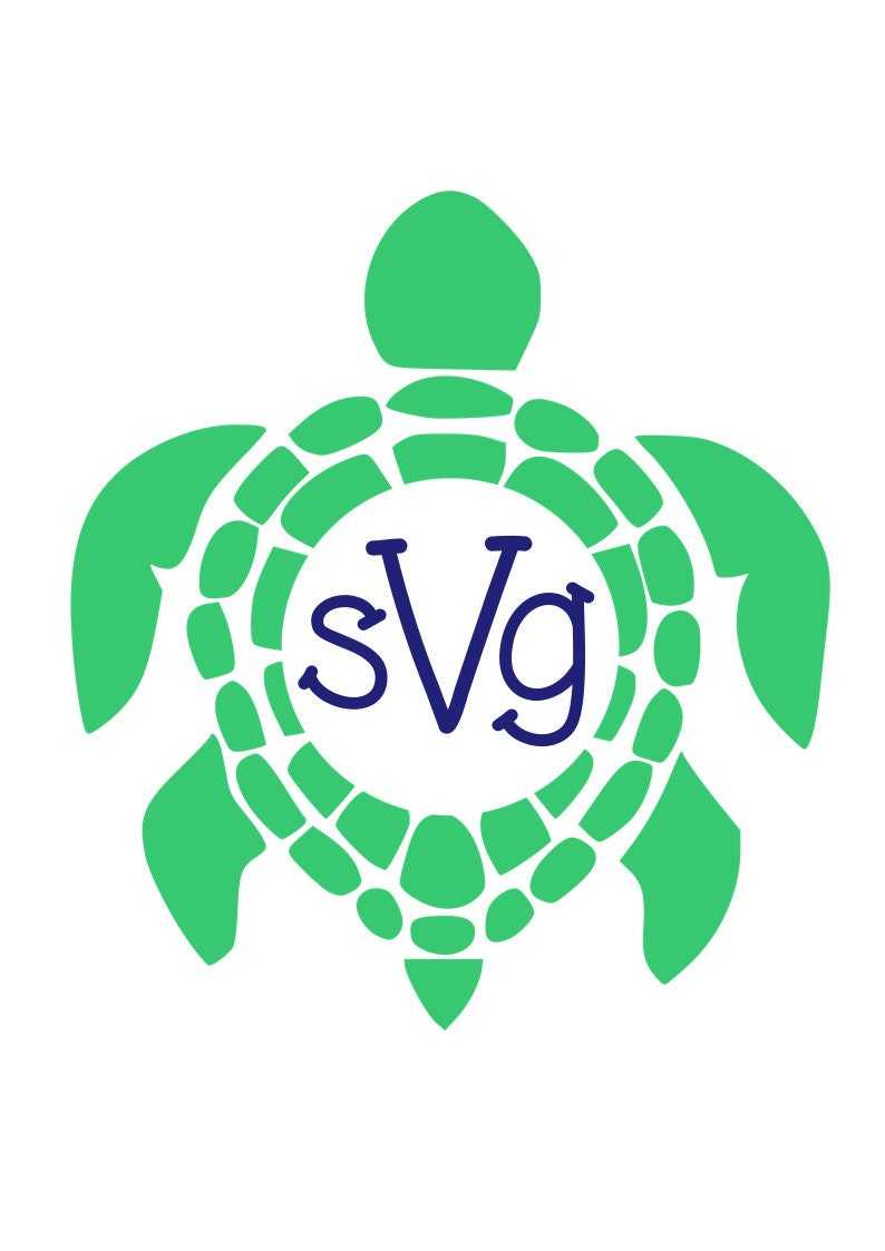 Turtle SVG Turtle Monogram SVG Cut File Digital Download#3