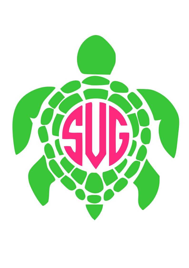 Turtle SVG Turtle Monogram SVG Cut File Digital Download#4