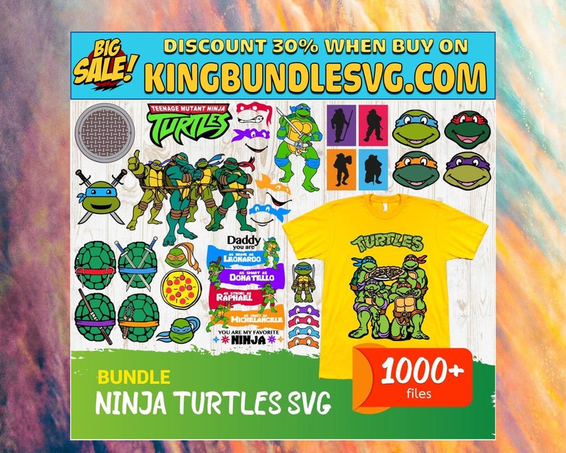 Ninja Turtles PNG & SVG Files for Cricut and Silhouette, 1000+