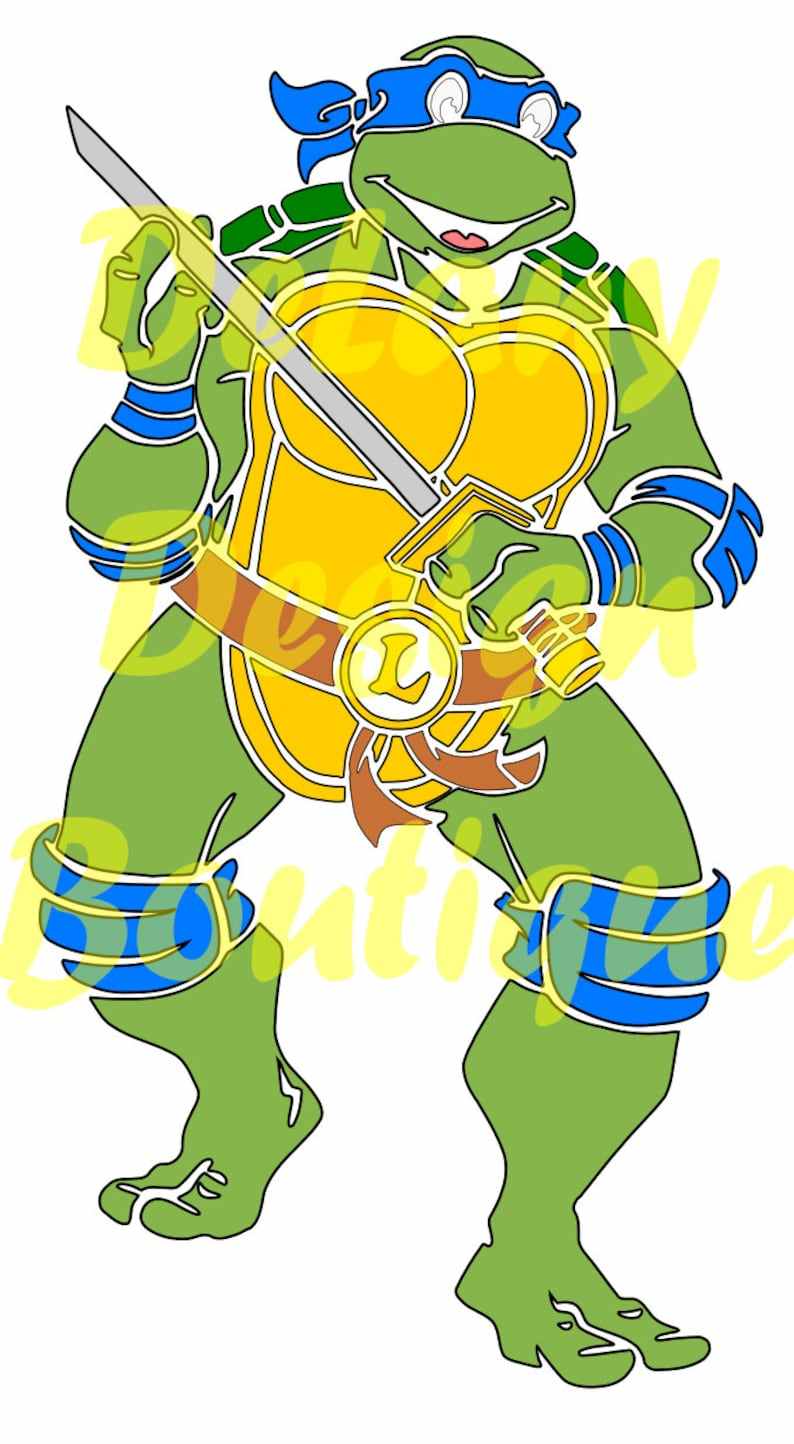 Blue Turtle Ninja SVG Cut File Digital Download#3