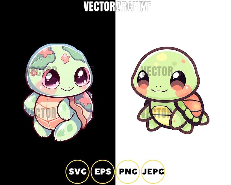 Cute Turtles SVG Turtles Clipart Set Bundle#4