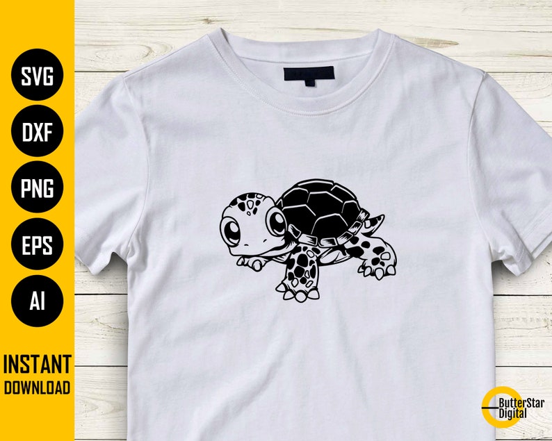 Cute Baby Silhouette Turtle SVG High Quality Perfect for your Design ...