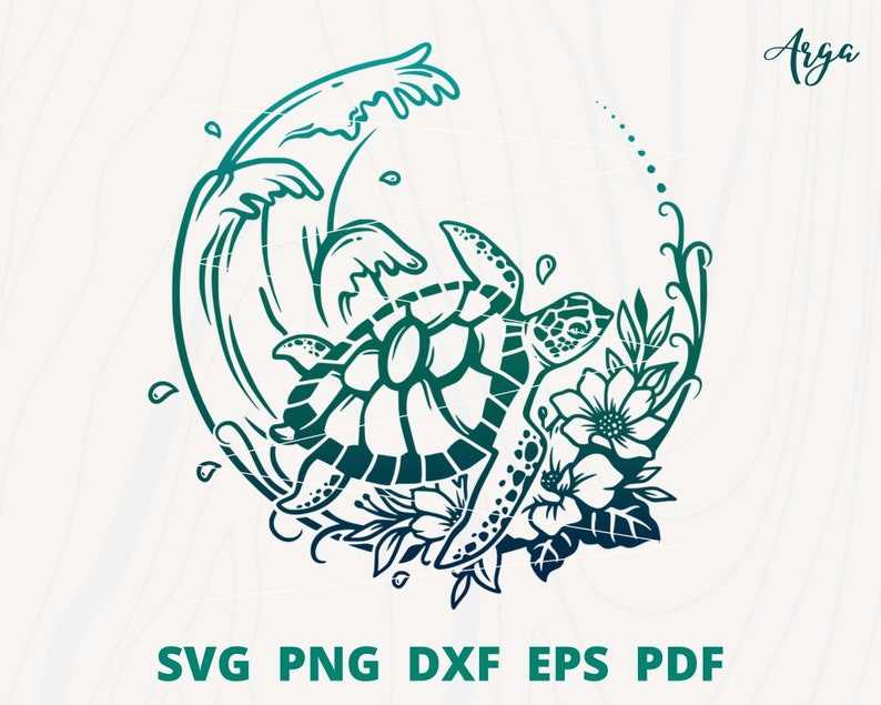 Turtle with Wave SVG Creativity and Fun Digital Download  