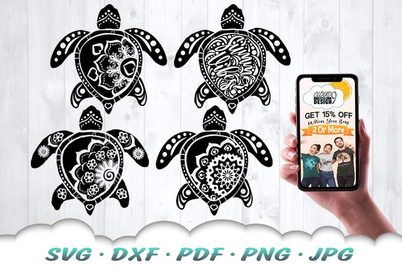 Turtle SVG Bundle Mandala Sea Turtle SVG Files For Cricut#3