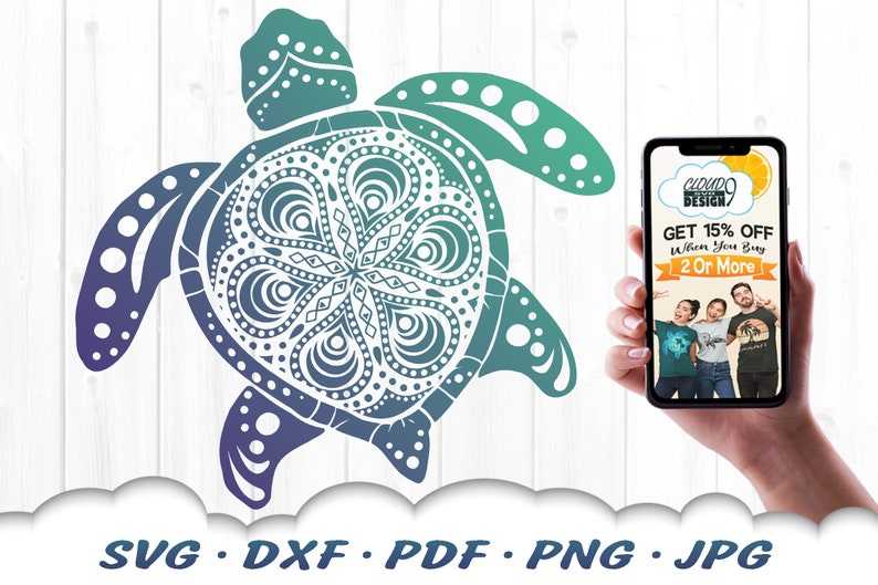 Turtle Mandala SVG  Sea Turtle Svg Files For Cricut Mandala Turtle Svg Files#2