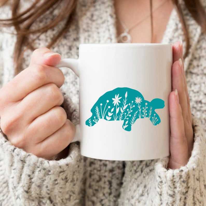 Floral Turtle SVG Cut File Cricut#8