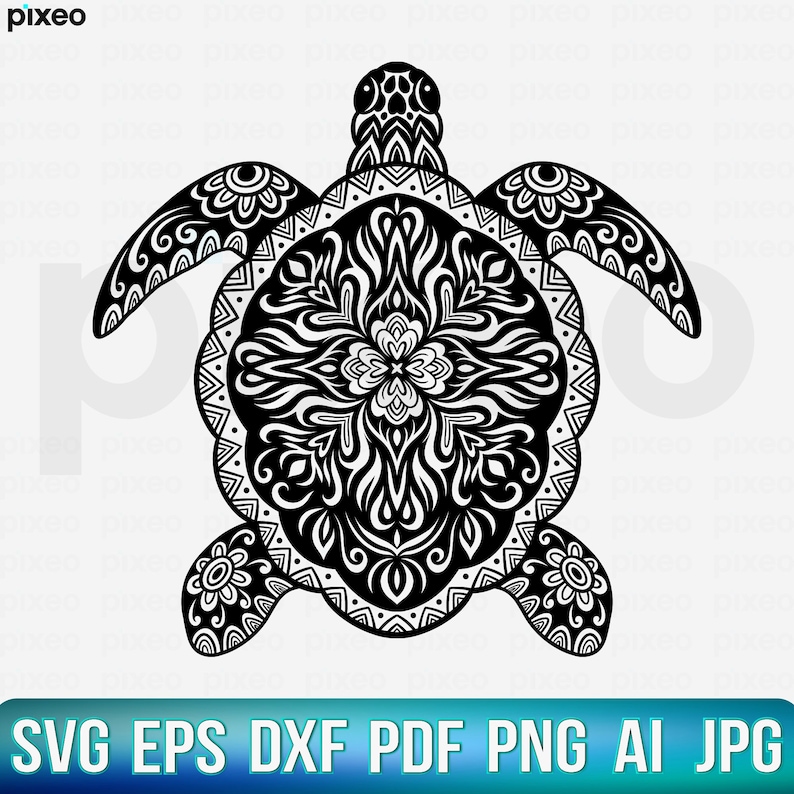 Turtle Mandala SVG Sea Turtle SVG Turtle Cricut