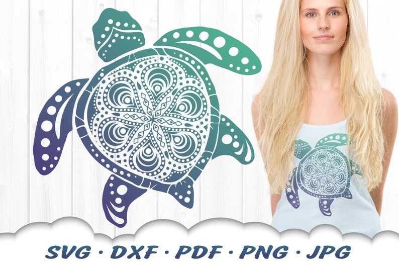 Turtle Mandala SVG  Sea Turtle Svg Files For Cricut Mandala Turtle Svg Files#1