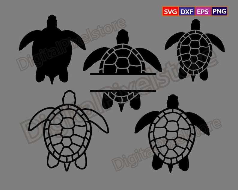 Silhouette Turtle SVG Bundle Perfect for Crafting & Design Projects