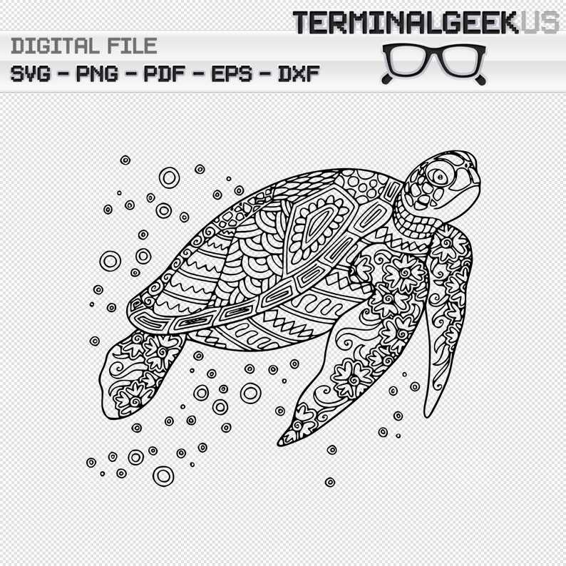 Sea Turtle Mandala SVG Perfect for Crafting & Design Projects 