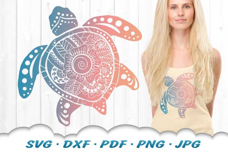 Floral Mandala Sea Turtle Svg Files For Cricut Perfect for Crafting & Design Projects