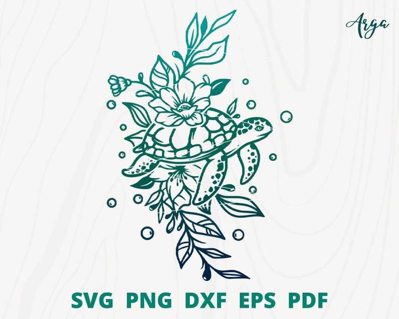 Turtle with Flower SVG Creativity and Fun Digital Download  