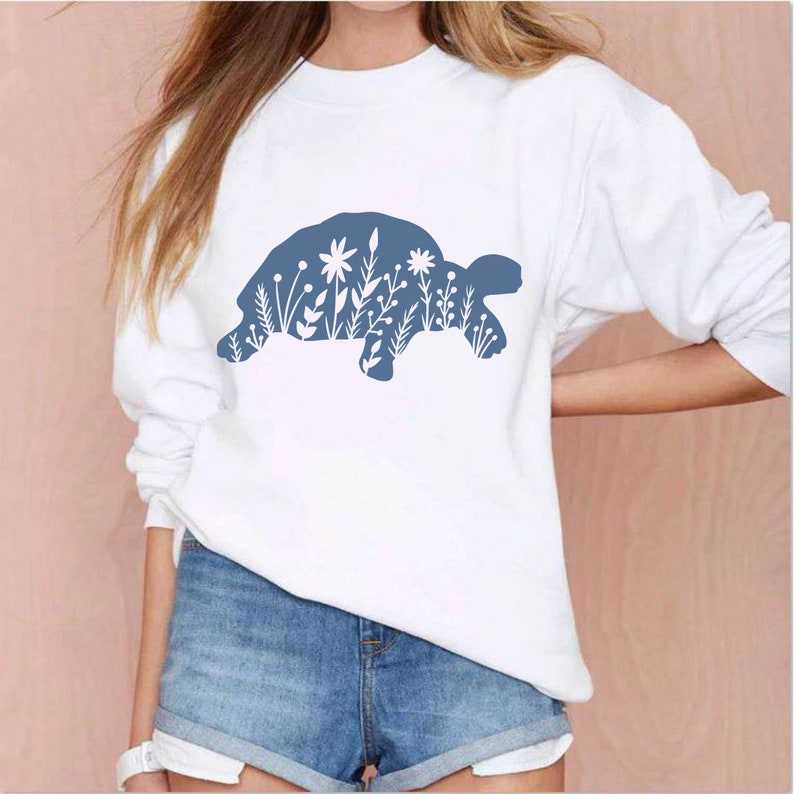 Floral Turtle SVG Cut File Cricut#9