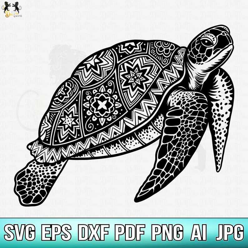 Turtle Mandala SVG Perfect for Crafting & Design Projects 