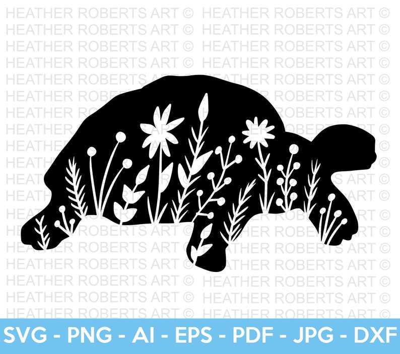 Floral Turtle SVG High Quality Perfect for your Design 