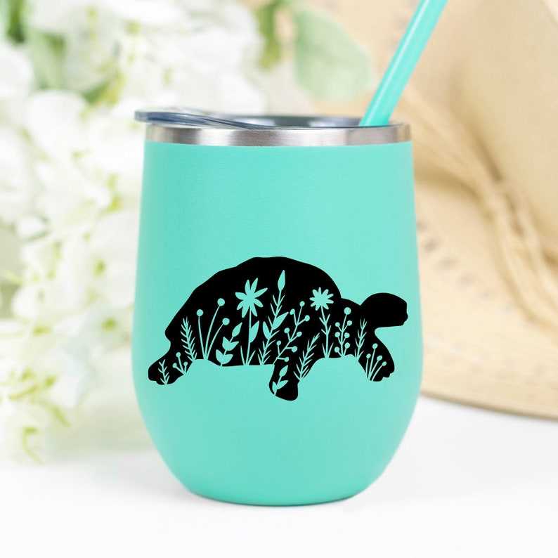 Floral Turtle SVG Cut File Cricut#4