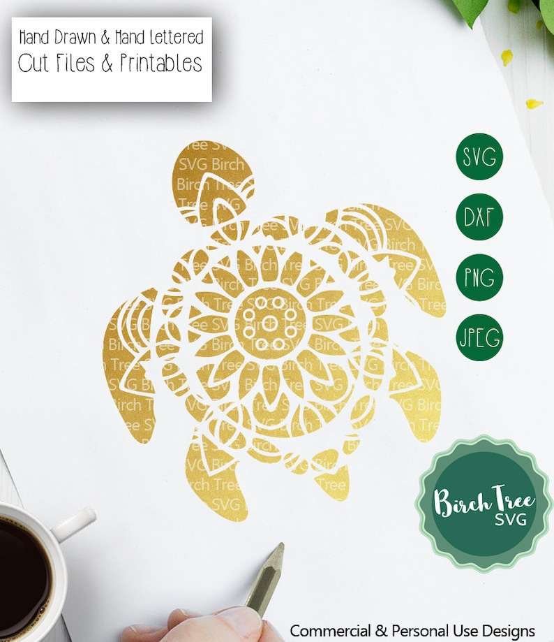 Turtle Mandala Svg Cut File Perfect for Crafting & Design Projects 