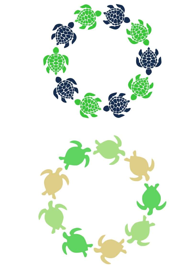 Turtle SVG Bundle Sea Turtle Frames SVG Digital Download Cut Files#4