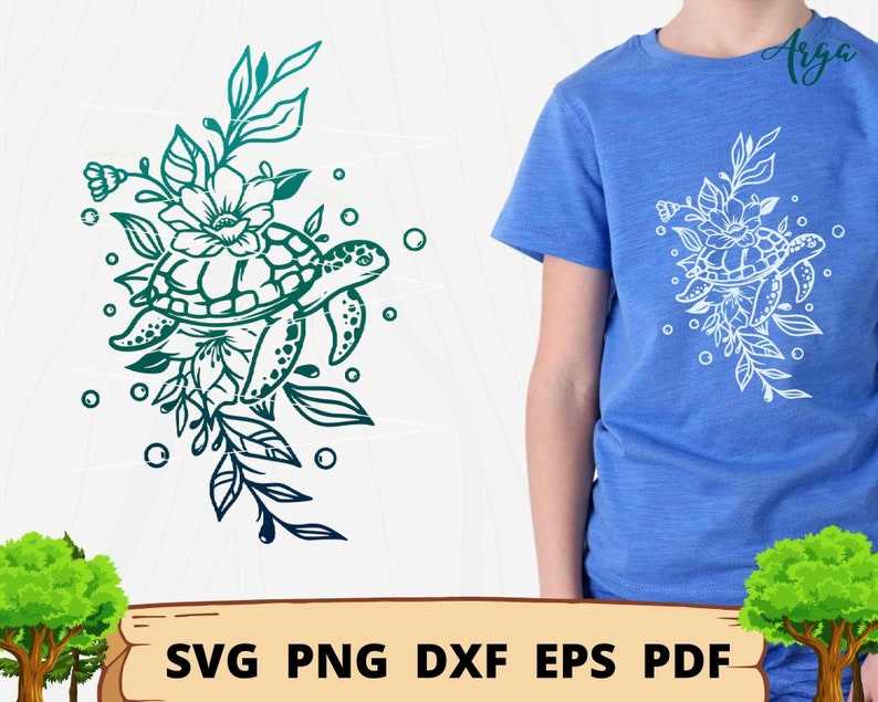 Turtle with Flower SVG Creativity and Fun Digital Download 
