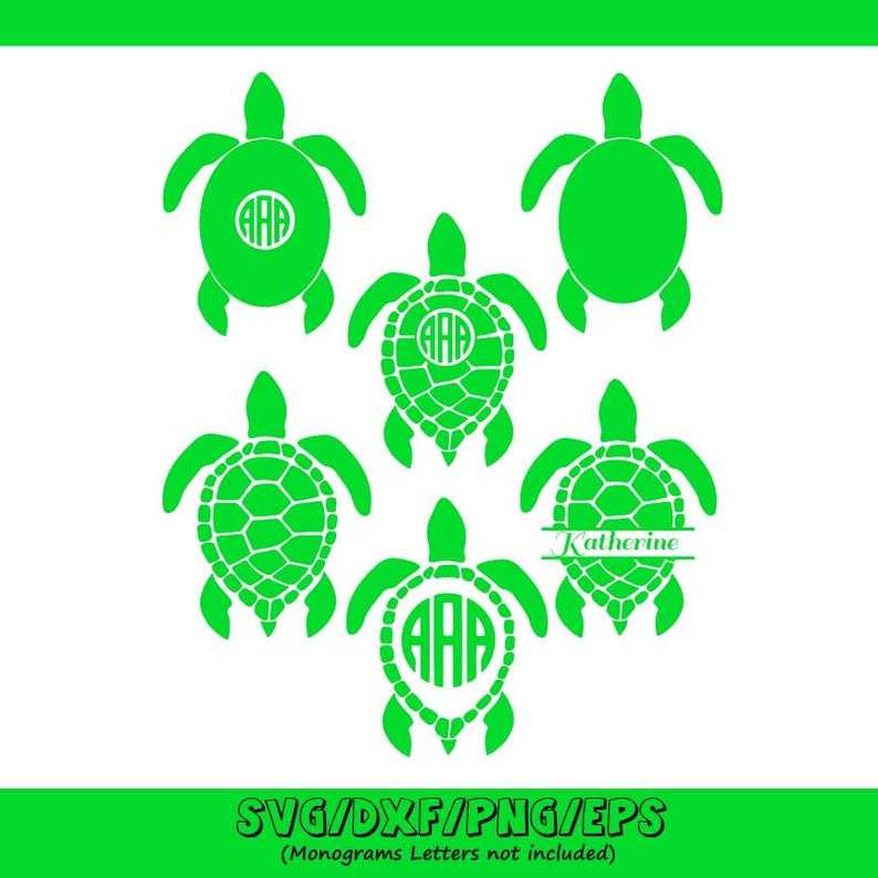 Download Turtle Monogram SVG Designs For Your Craft Projects 