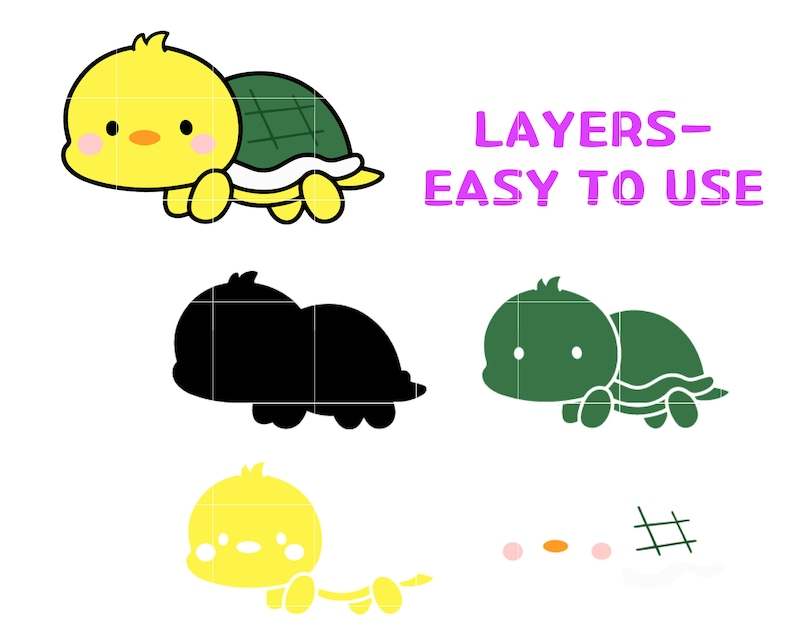 Cute Sea Turtle SVG Layered Turtle Cut File#4