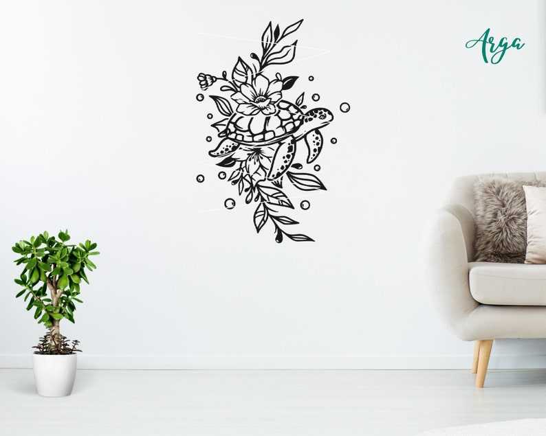 Turtle with Flower SVG Sea Turtle Svg Turtle Cut File#5
