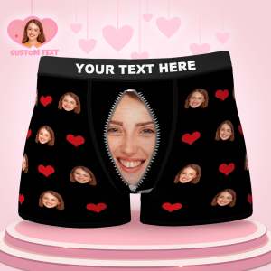 Glohox Personalized Funny Christmas Boxers For Men,Custom Boxers for Men  Boyfriend,Mens Underwear Boxer Briefs Pack Funny Boxers at  Men's  Clothing store
