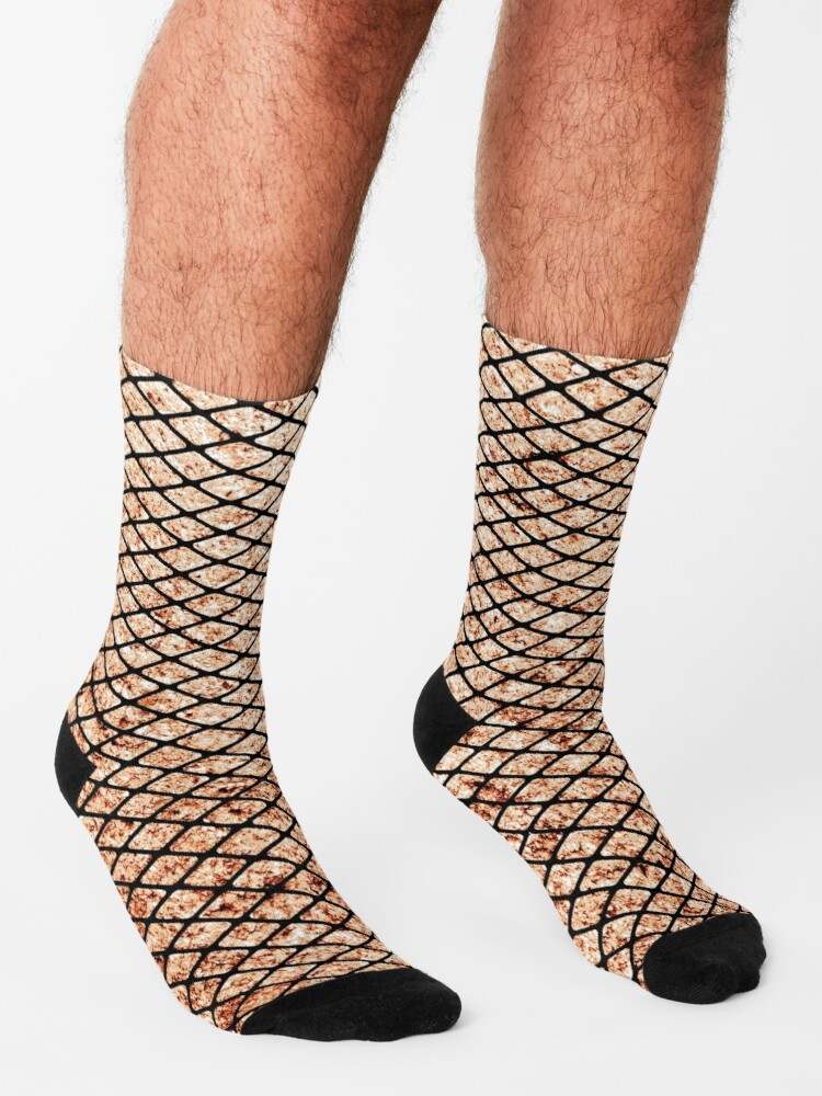 Classic Fishnet Socks, Grungy Fishnets Texture Socks