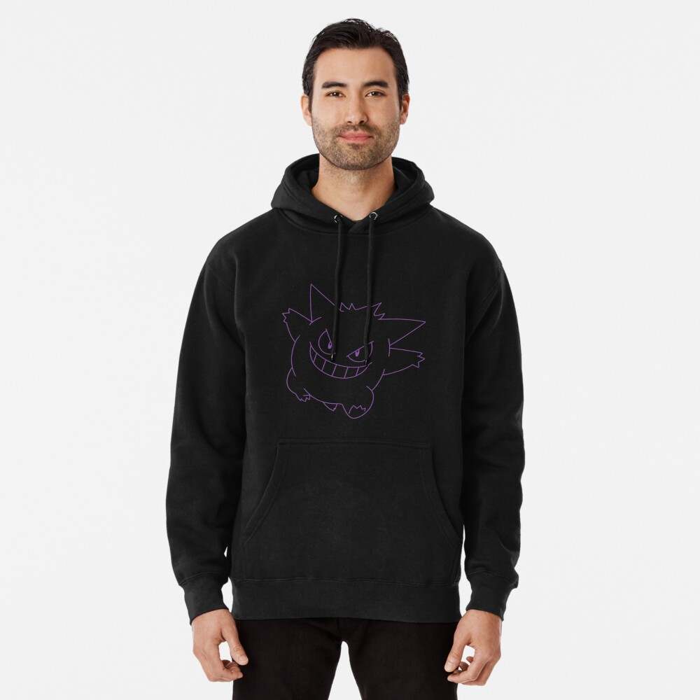 Gengar Hoodie Pok mon Gengar Big Face Pullover Hoodie