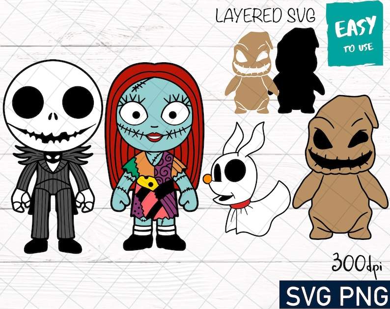 Baby Jack and Sally Bundle SVG Cricut svg Clipart Layered SVG Files for Cricut Christmas svg Perfect for Crafting And Design Projects 